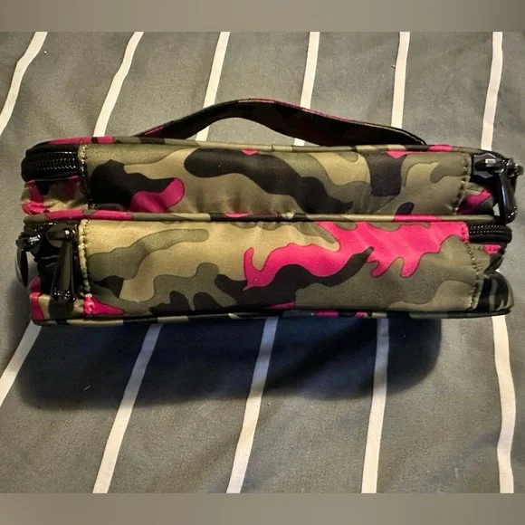 Lug Double Decker Cosmetic Case in Camo Orchid - Picture 5 of 8